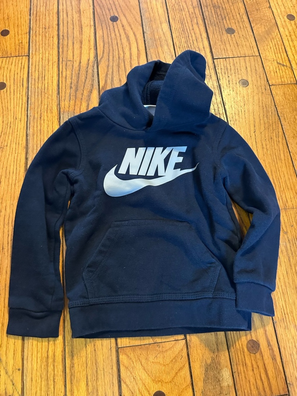 Nike Kids Navy Hoodie with White Swoosh